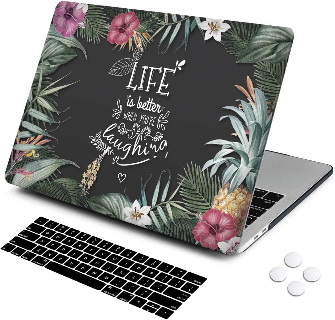 MacBook Pro 13 Case 2019 2018 2017 Release A2195/A1706/A1989/1706, DQQH Rubberized Plastic Hard Shell Cover with Keyboard Cover for Apple New Mac Pro 13 inch with/Without Touch Bar/ID-Black