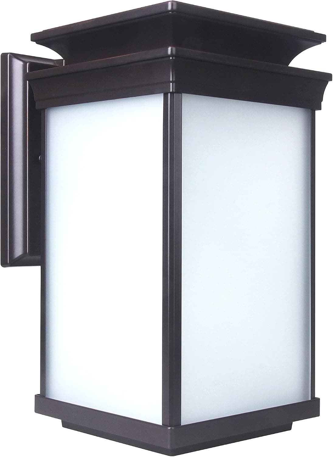LIT-PaTH Outdoor LED Wall Lantern, Wall Sconce as Porch Lighting Fixture, 12.5W (100W Equivalent), 1000 Lumen, Aluminum Housing Plus Glass, Oil Rubbed Bronze, ETL and ES Qualified