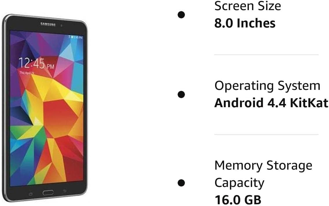 Samsung Galaxy Tab 4 4G LTE Tablet 8-Inch 16GB - Black (Verizon Wireless) (Renewed)