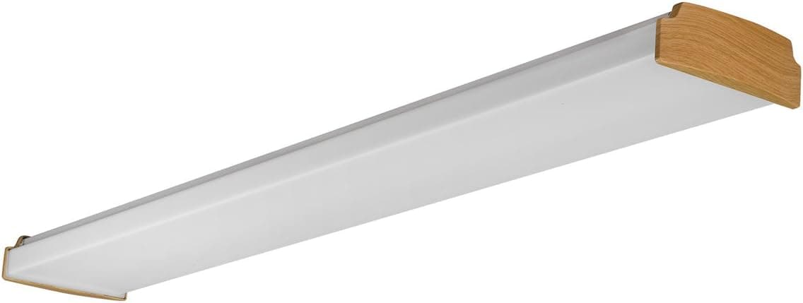Lighting by AFX LW232LKR8 Low Profile 2-32 Watt T8 Wrap Light Fixture, Lancaster Oak with White Acrylic Diffuser