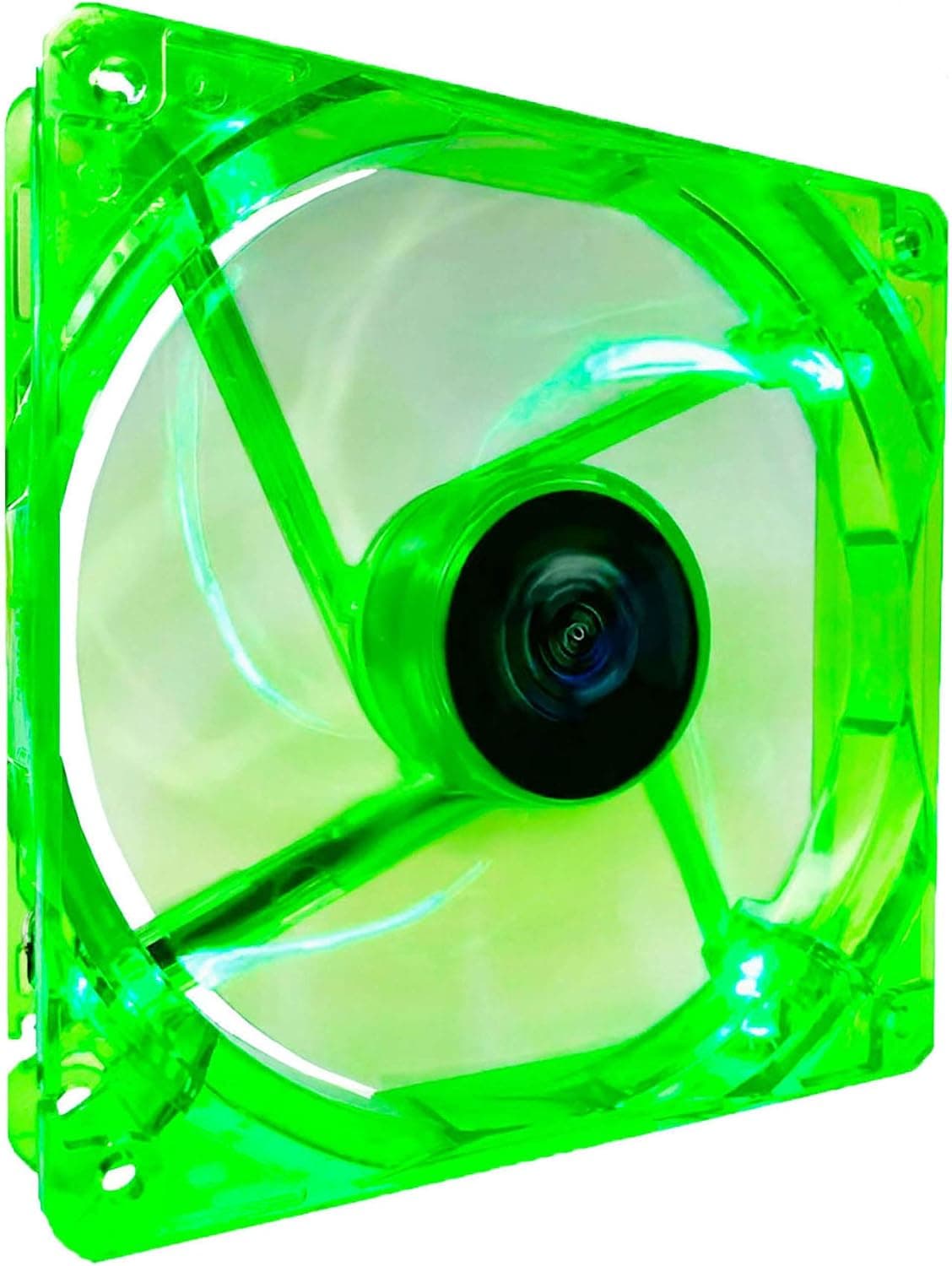 Apevia 14SL-GN 140mm 4pin+3pin Silent Green LED Case Fan, Connecting to Power Supply or Motherboard