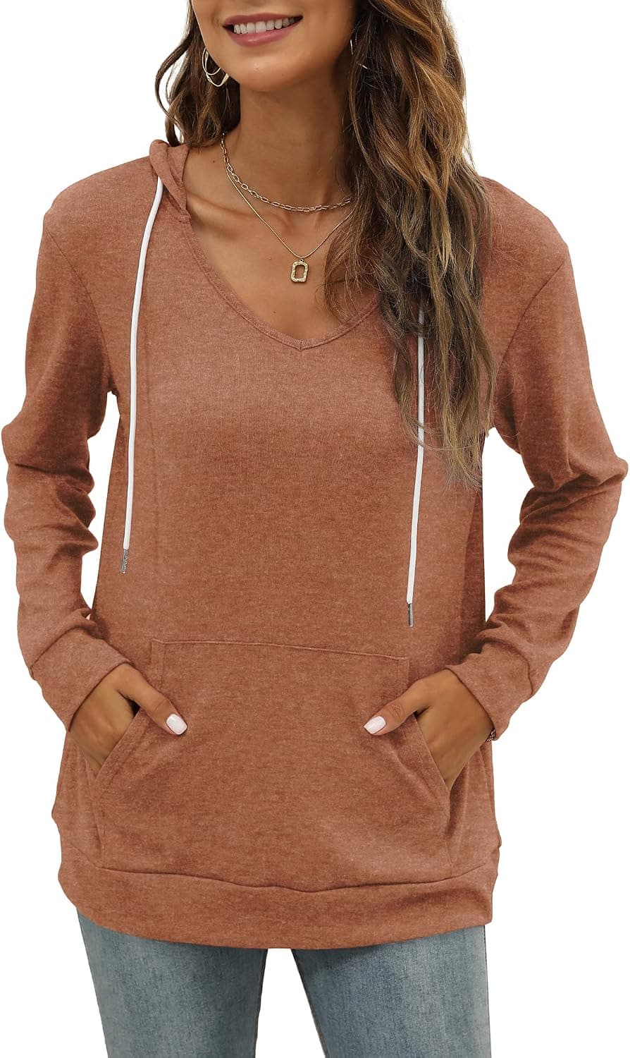 Long Sleeve Shirts for Women Lightweight Pullover Hoodies Fashion Sweatshirts XL