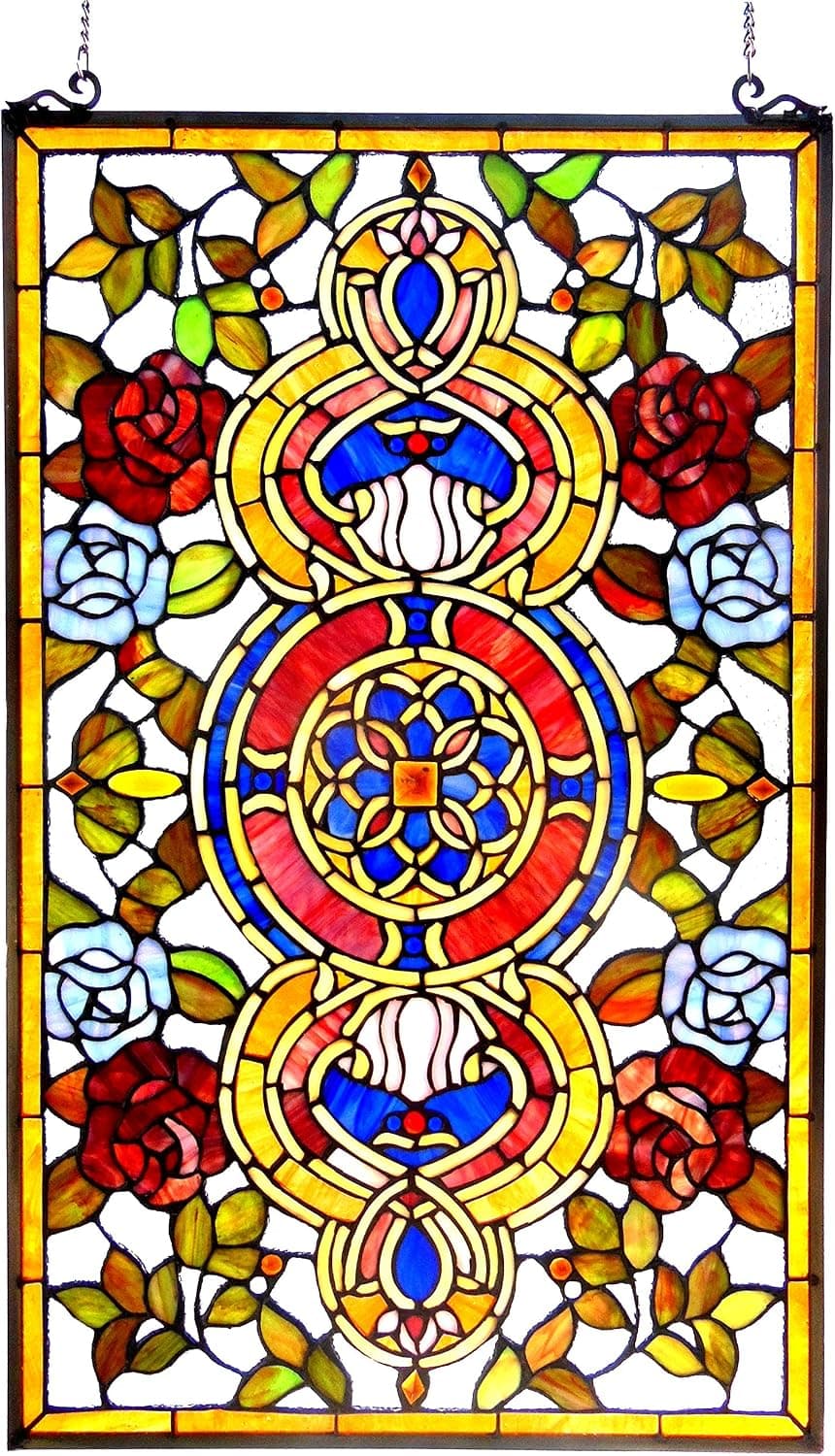 Chloe Lighting 20x32 Eureka SONARATiffany-Glass Victorian Window Panel