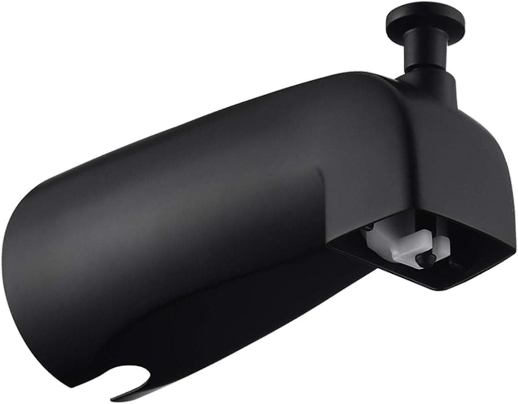 HOMELODY Tub Spout Plug-in Bathtub Faucet Wall Mount Tub Spout with Diverter 5-1/4 inch Tub Faucet Bathtub Faucet for 1/2" Copper Pipe, Matte Black