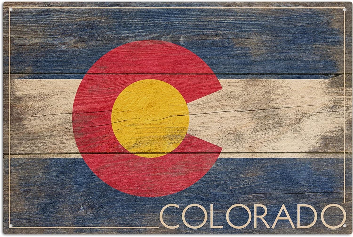 Rustic Colorado State Flag Birch Wood Wall Sign (6x9 Rustic Home Decor, Ready to Hang Art)