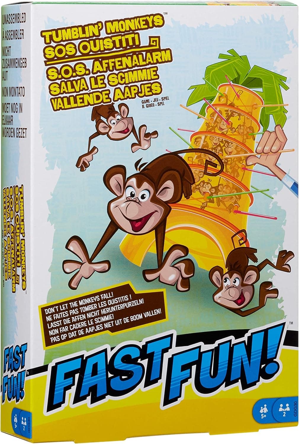 Mattel Games GDG30 Tumblin' Monkeys Fast Fun Kids Game, Multicolour