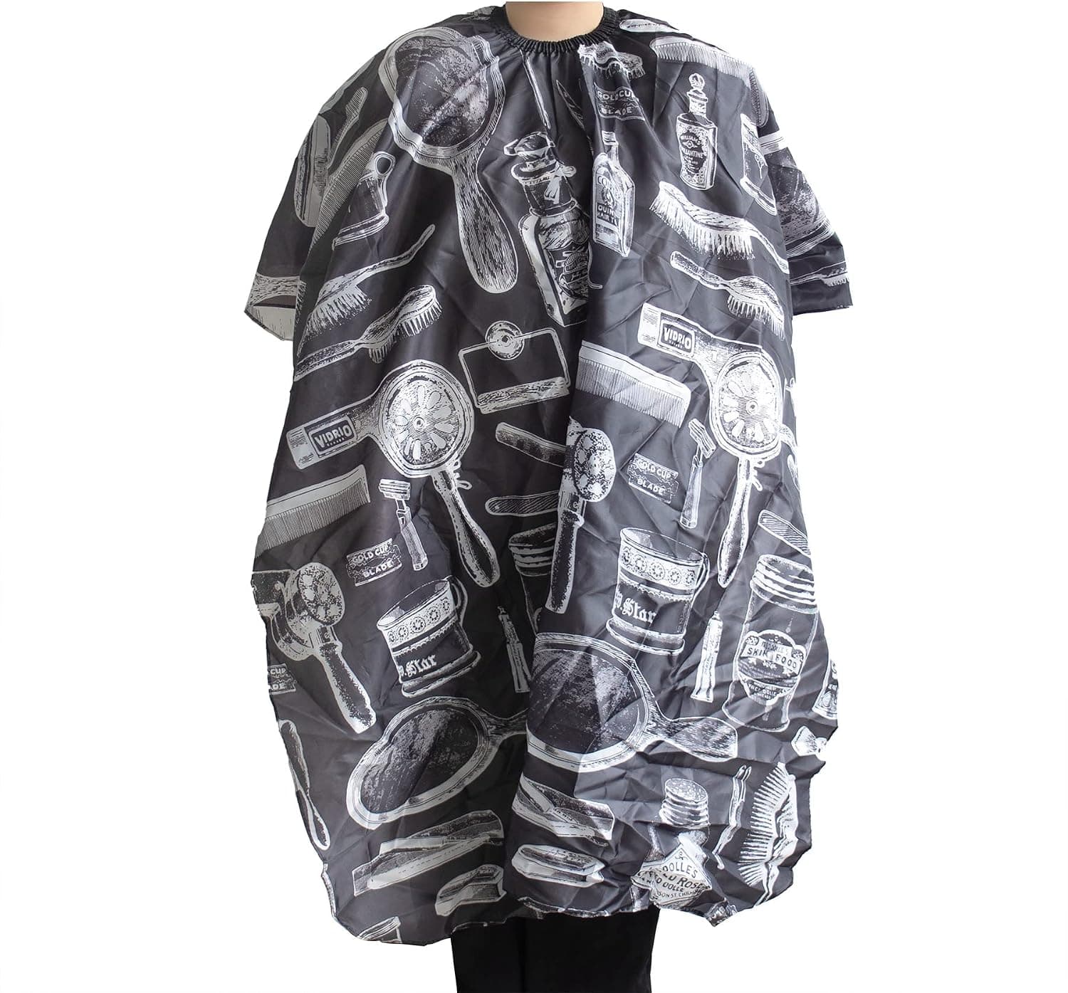 AUEAR, 1 Pack Pro Hair Styling Cape Cutting Hair Cloth Waterproof Salon Barber Haircut Hairdressing Gown Apron (Black&White)