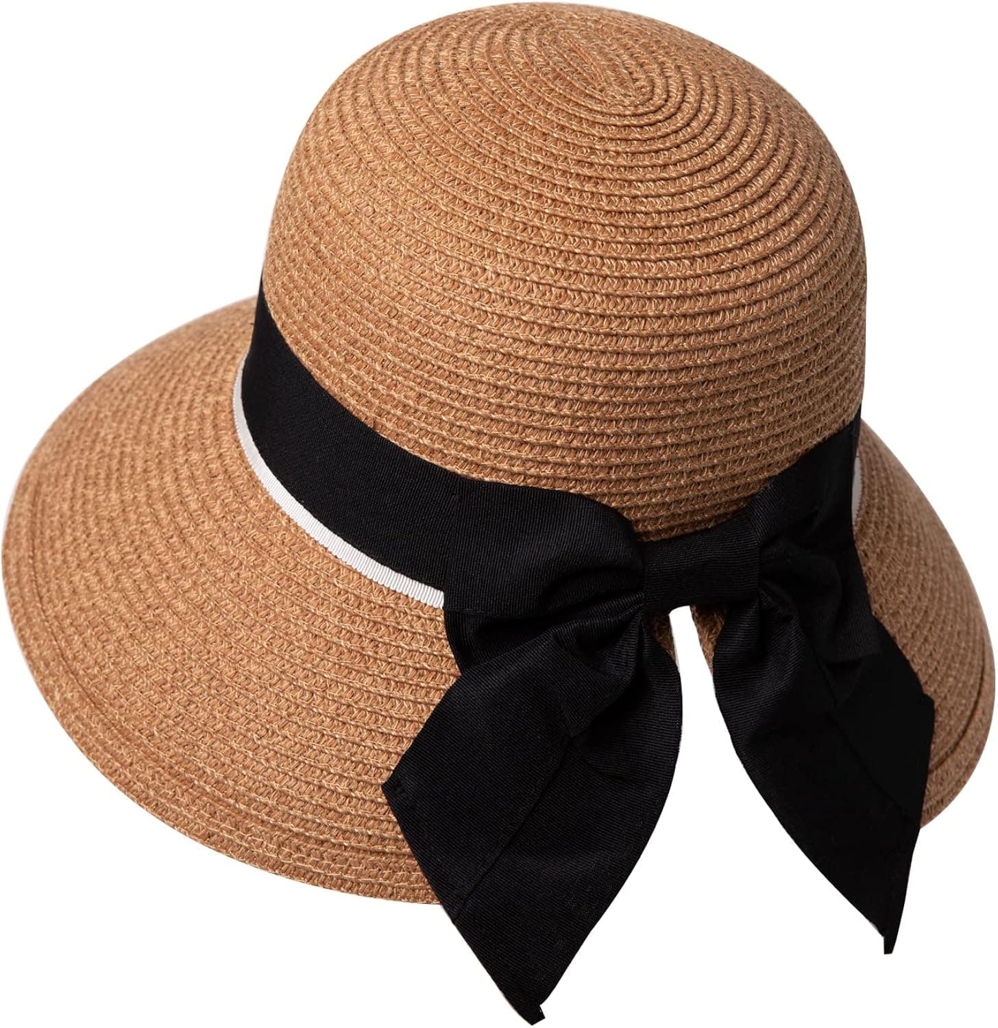 Comhats Womens Floppy Summer Sun Beach Straw Hat UPF50 Foldable Wide Brim 55-60cm