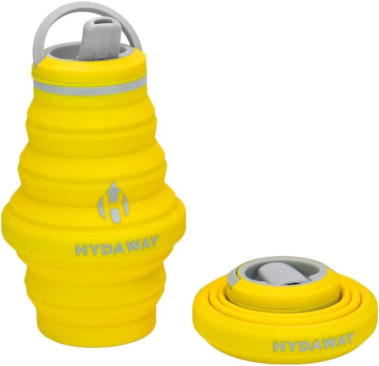 HYDAWAY Collapsible Water Bottle, 17oz Spout Lid | Ultra-Packable, Travel-Friendly, Food-Grade Silicone (Lightning)