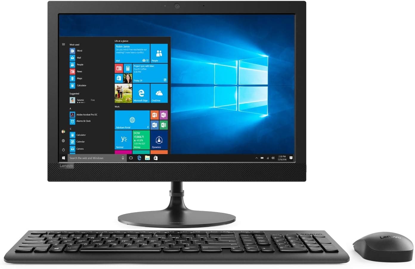 Lenovo 19.5" IdeaCentre 330-20AST All-in-One Computer AMD A-Series A6-9200 2GHz 4GB DDR4 SDRAM 1TB HDD Desktop Black Model F0D8001RUS
