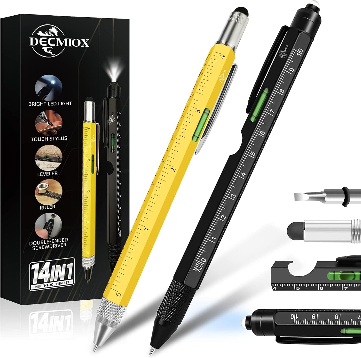 DECMIOX Gifts for Men Him Dad, Stocking Stuffers Gifts for Men 14 in 1 Multitool Pen, Christmas Gifts for Men, Cool Gadgets for Men, Multitool tool Birthday Gifts for Dad, Boy Friend, Husband, Grandpa