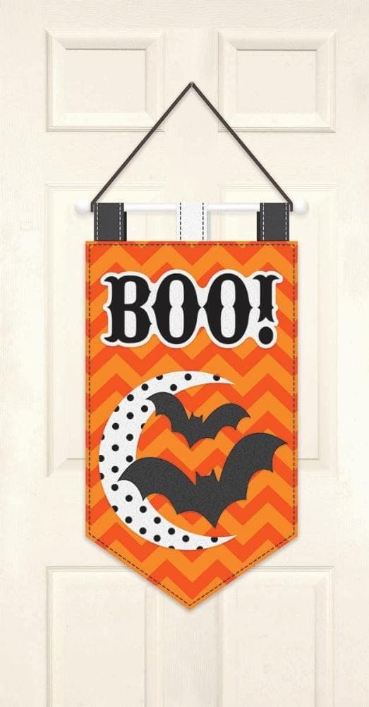amscan New Age Scare Halloween Party Boo! Hanging Door Banner, Multicolor, 19 1/2"