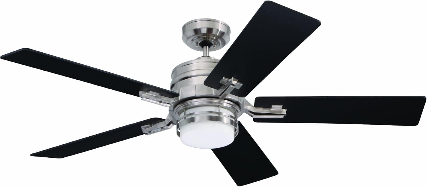 Emerson Ceiling Fans CF880BS Amhurst Indoor Ceiling Fan with Light And Wall Control, 54-Inch Blades, Modern Ceiling Fans in Brushed Steel Finish