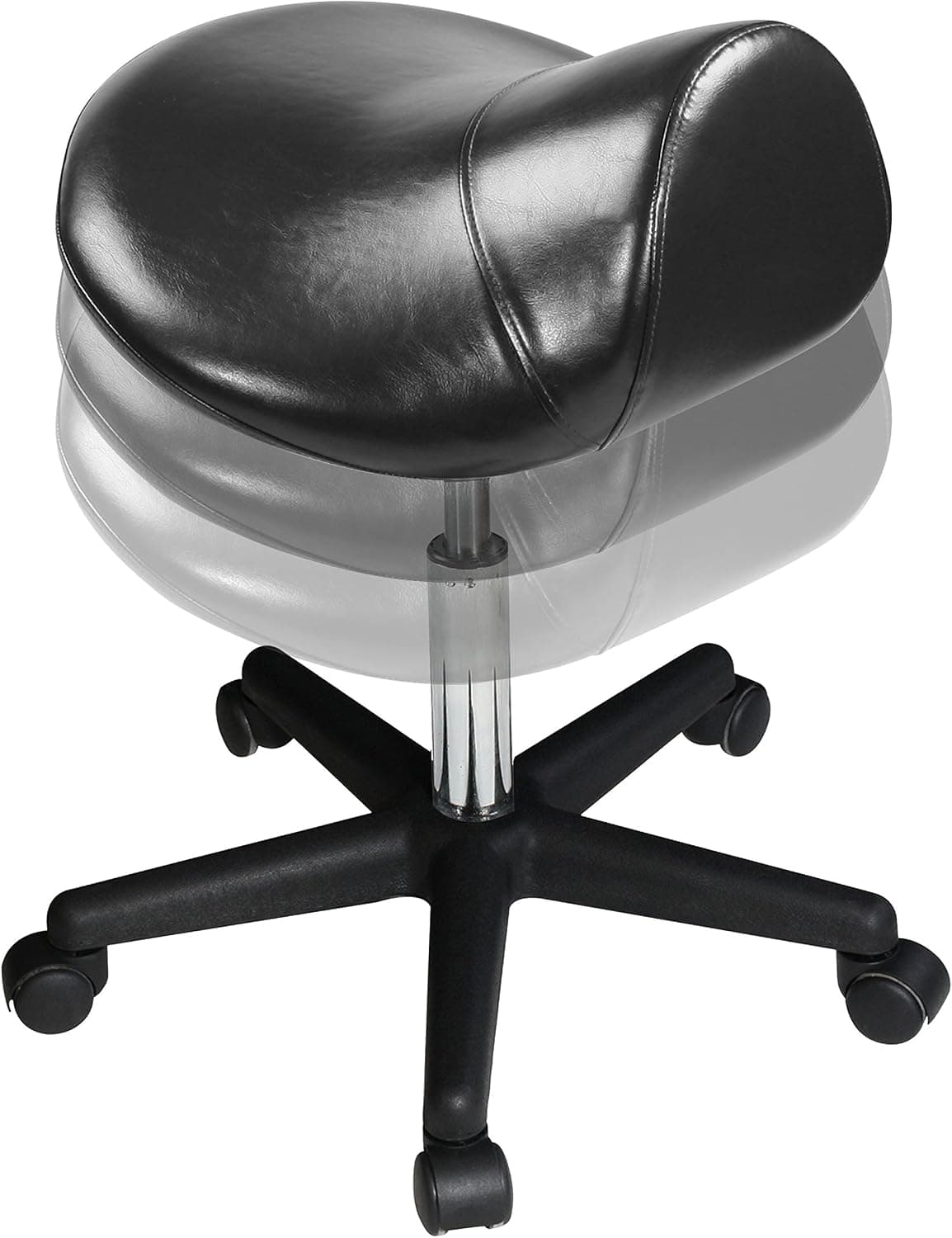 Master Massage Saddle Massage Stool Hydrulic, Rolling Stool with Wheels, Height Adjustable Saddle Massage Stool, Ergonomic in Black for Clinic,SPA,Salons,Debtists,Home,Office
