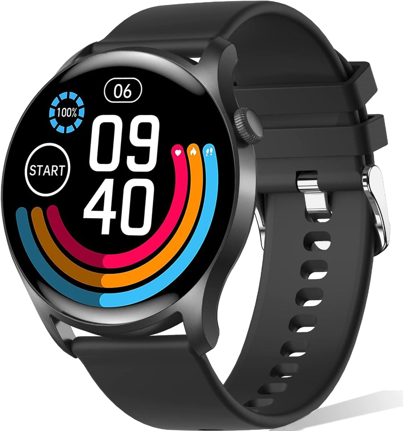 LYQOQYL Smart Watch, Smartwatch for Men Women IP68 Waterproof Activity Tracker with Full Touch Color Screen Heart Rate Monitor Pedometer Sleep Monitor for Android and iOS Phones Black