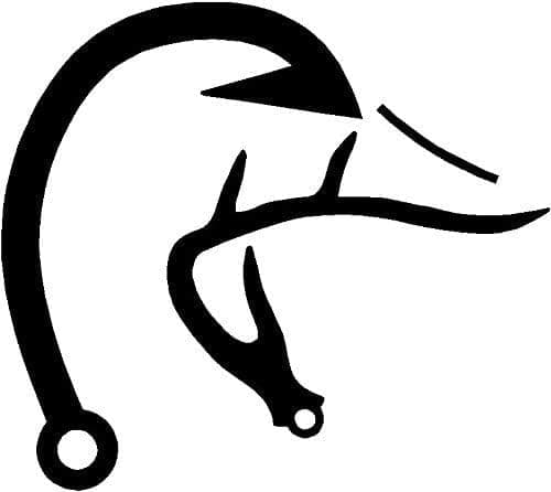 2 Duck Fish Deer Decals Sticker (Black)