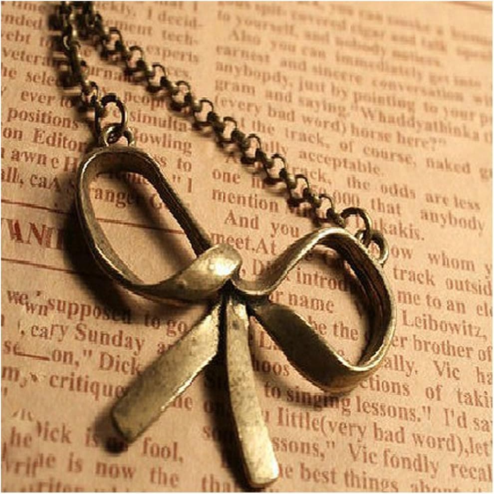 TOPSTARONLINE Retro Classical Hollow Out Butterfly Bowknot Pendant Necklace