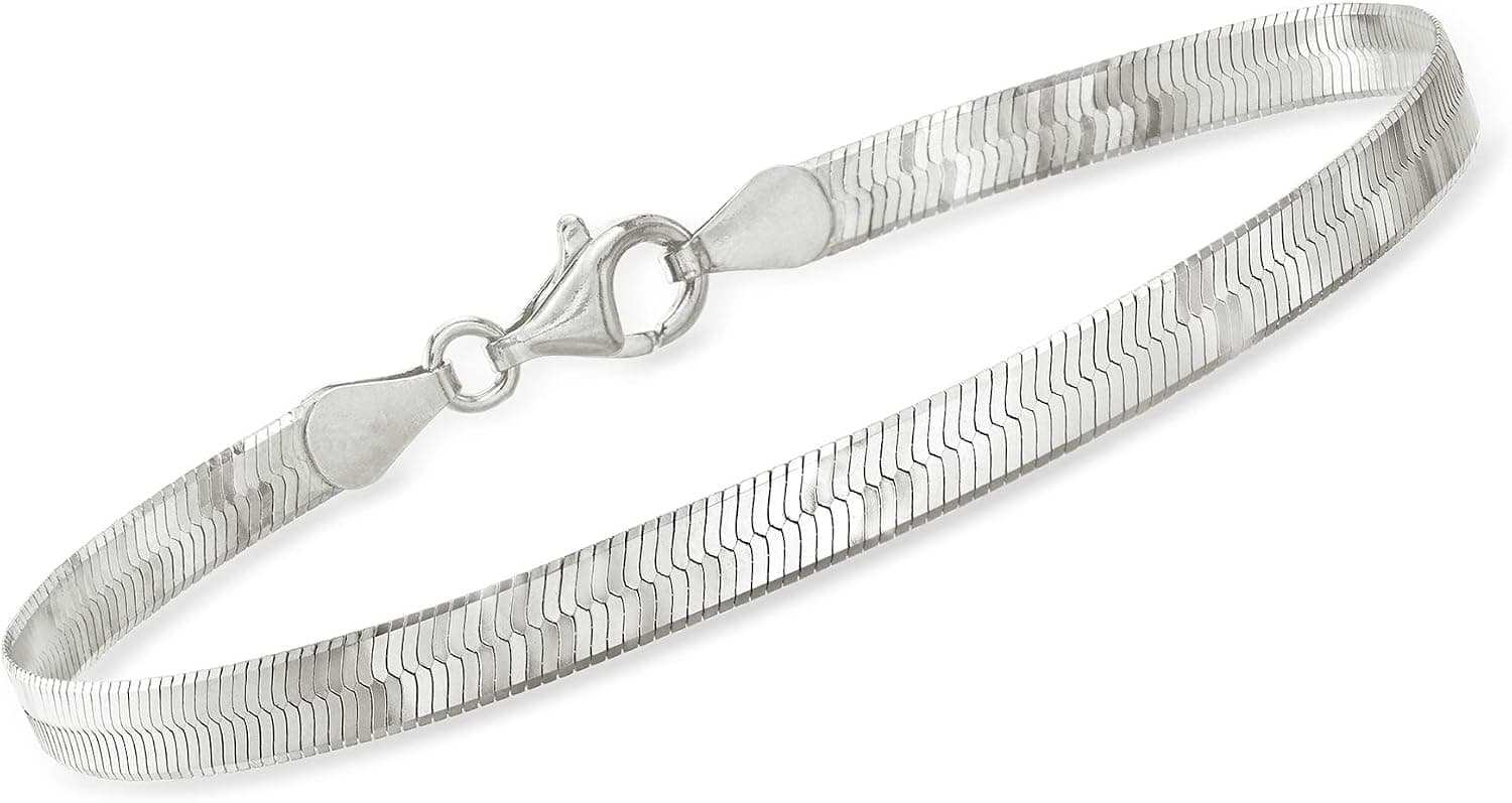 Ross-Simons Italian 4mm Sterling Silver Herringbone Bracelet