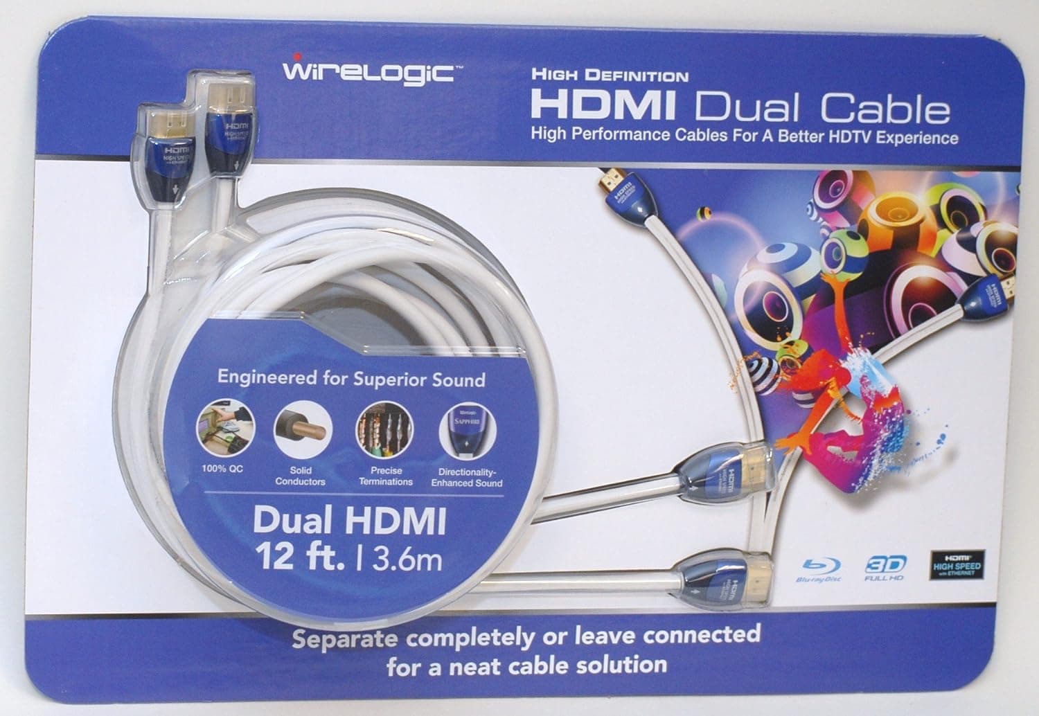 WireLogic High Definition HDMI Dual Cable 12 ft.