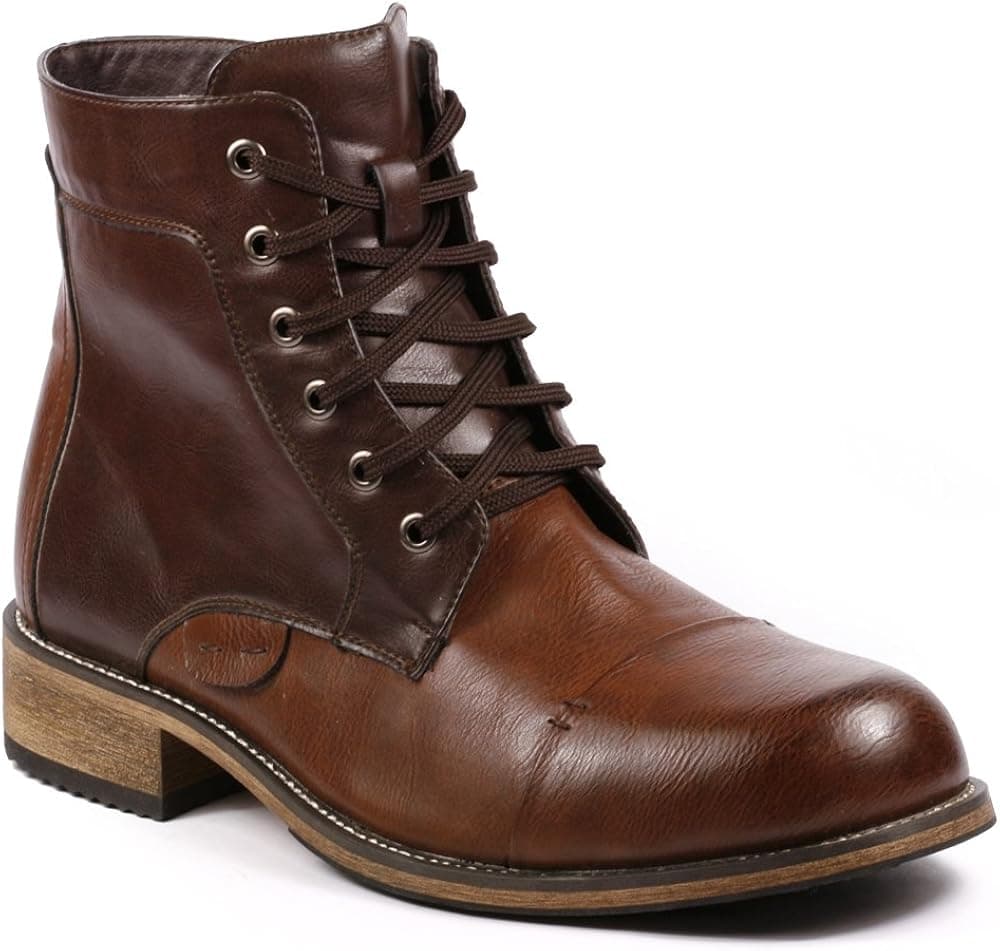 Metrocharm MC004 Men's Lace Up Cap Toe Formal Dress Casual Fashion Boots