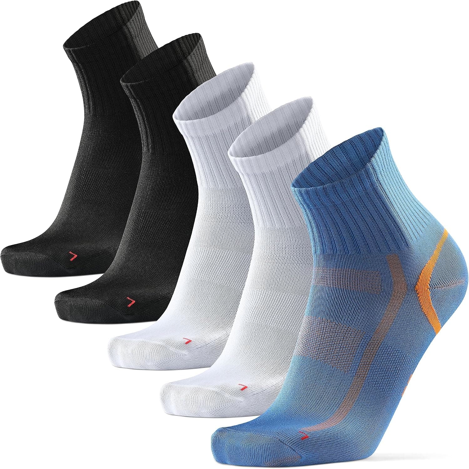 DANISH ENDURANCE 5 Pack Quarter Athletic Socks, Anti-blister for Men & Women