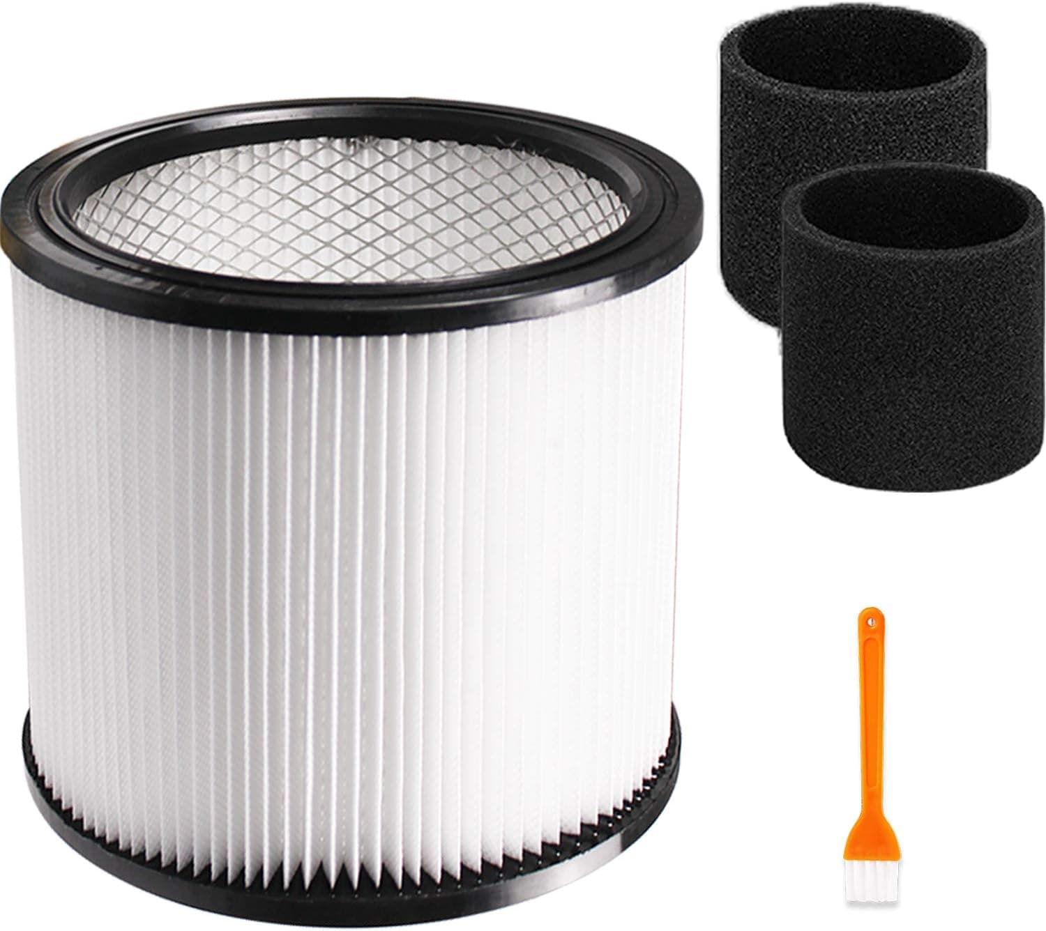 KTSIM Cartridge Filter Replacement Part Accessories, Compatible with Shop-Vac 90350 90304 90333 and 90585 Foam Filter, fits most Wet/Dry Vacuum Cleaners 5 Gallon and above