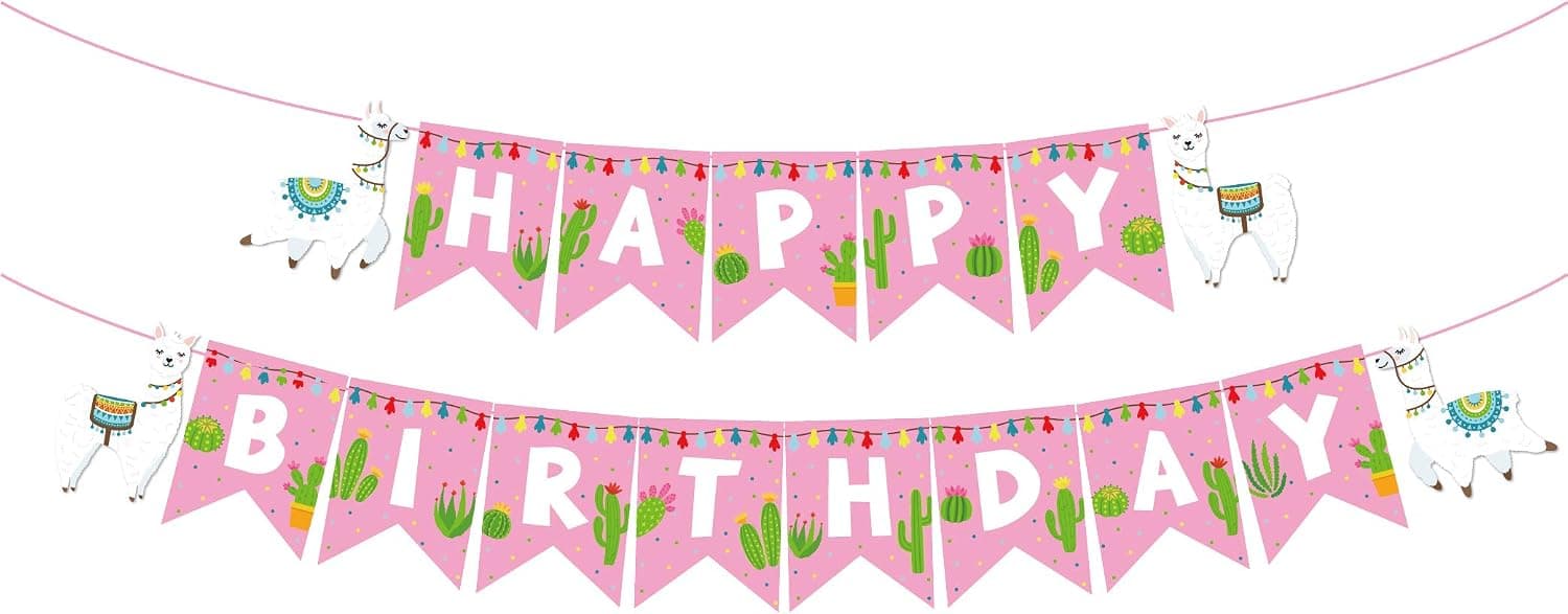 Llama Birthday Banner,Llama Banner,Llama Party Supplies,Llama Birthday Decoration for Girls,Boys,Kids,Home,Classroom,Baby Showers,1st Birthday