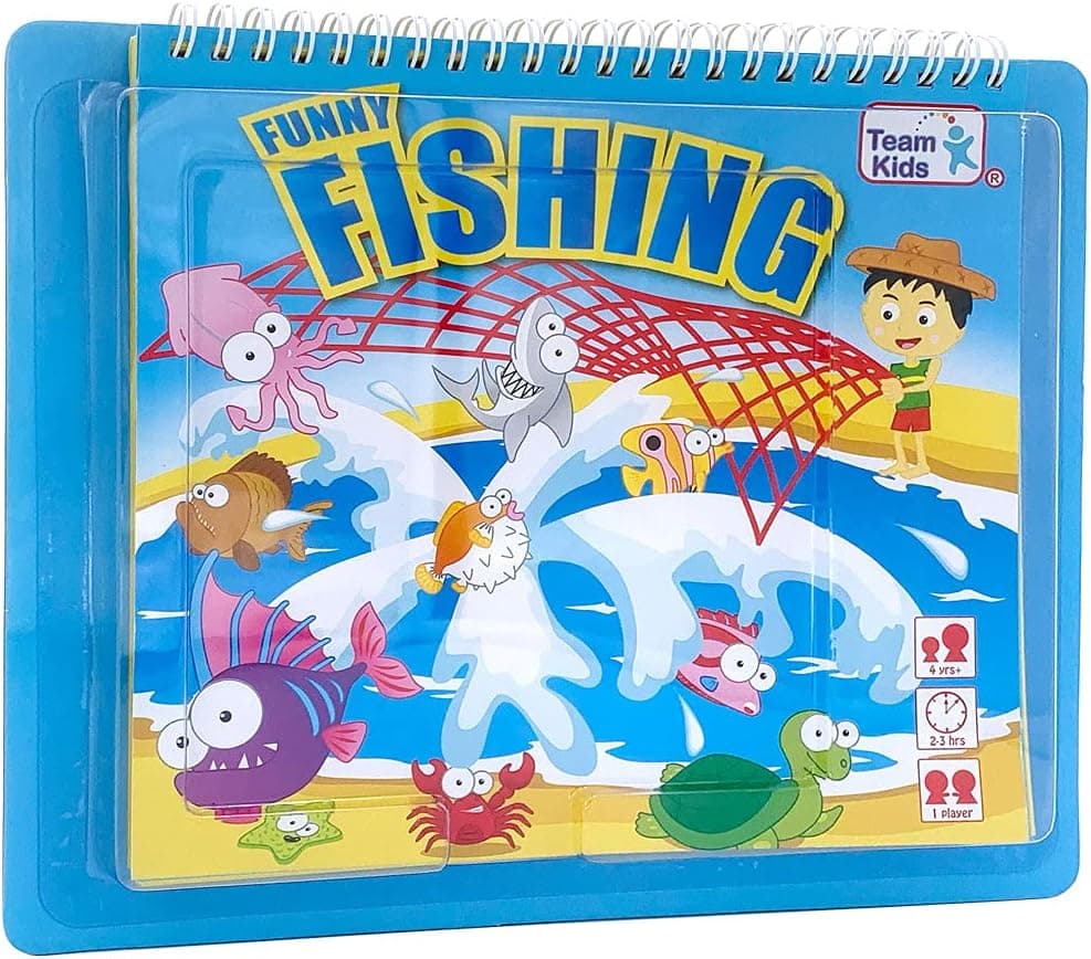 Minidiva Fishing Board Game for Kids, Marine Animals Card Game for Family with Fishing Pond and Netfor Kids Age 4 Years&Up, 2-6 Players