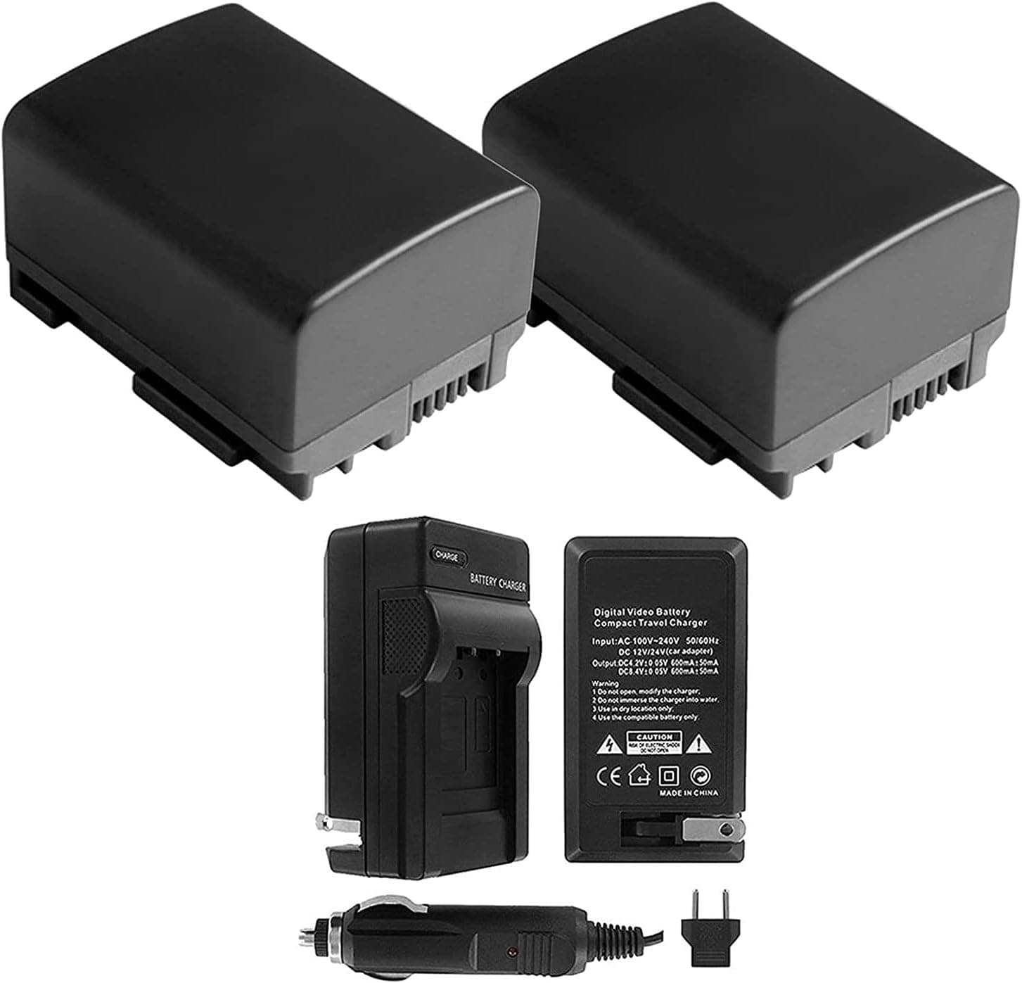 UltraPro BP-808/809 Battery 2-Pack Bundle 7.4V 1500mAh Camera Batteries with Rapid Travel Charger for Select Canon Cameras Including FS10, FS100, FS11, FS20, FS200, FS21, FS22, FS30, FS300, and FS31