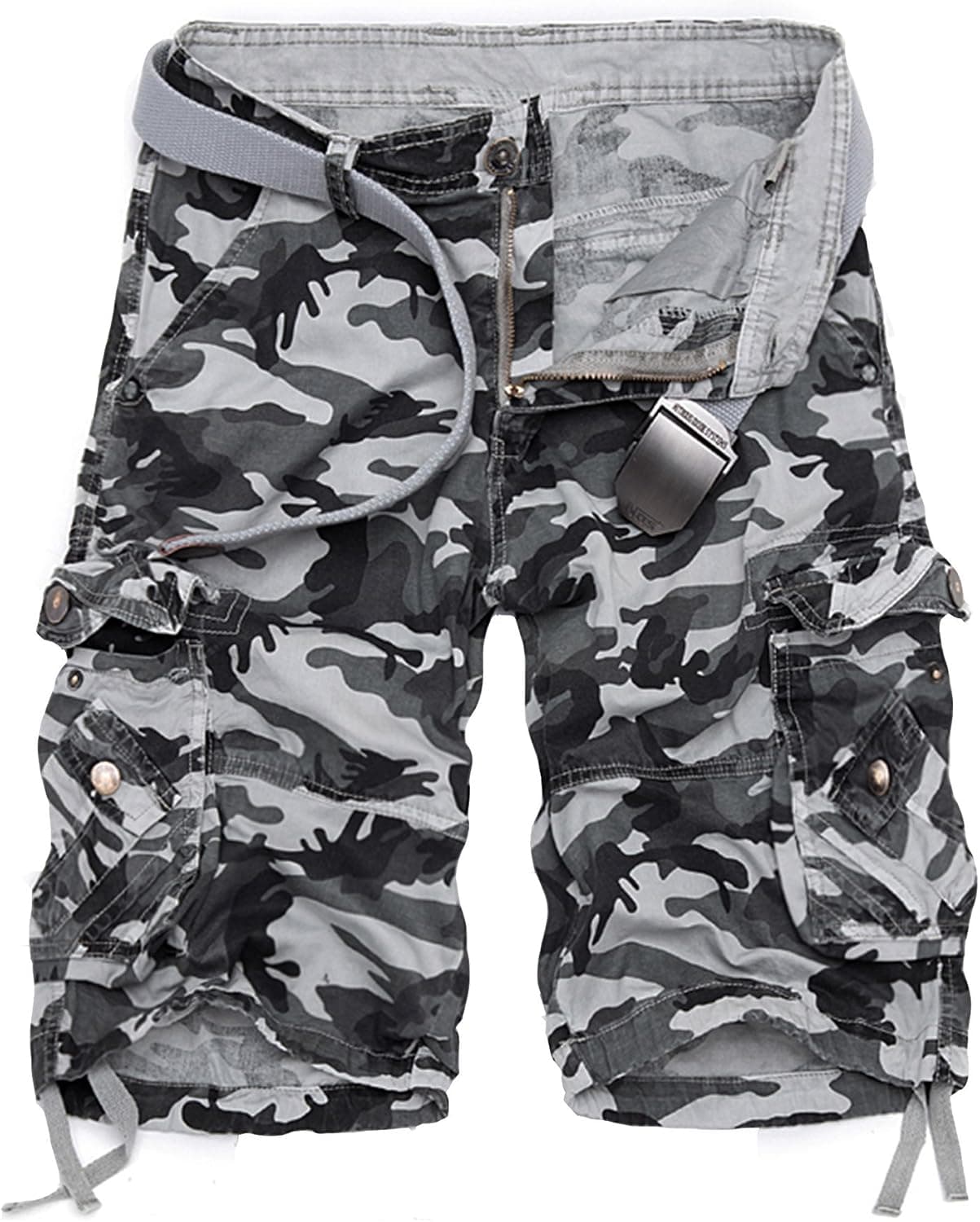 KEYBUR Relaxed Fit Outdoor Comouflage Camo Cargo Shorts for Men