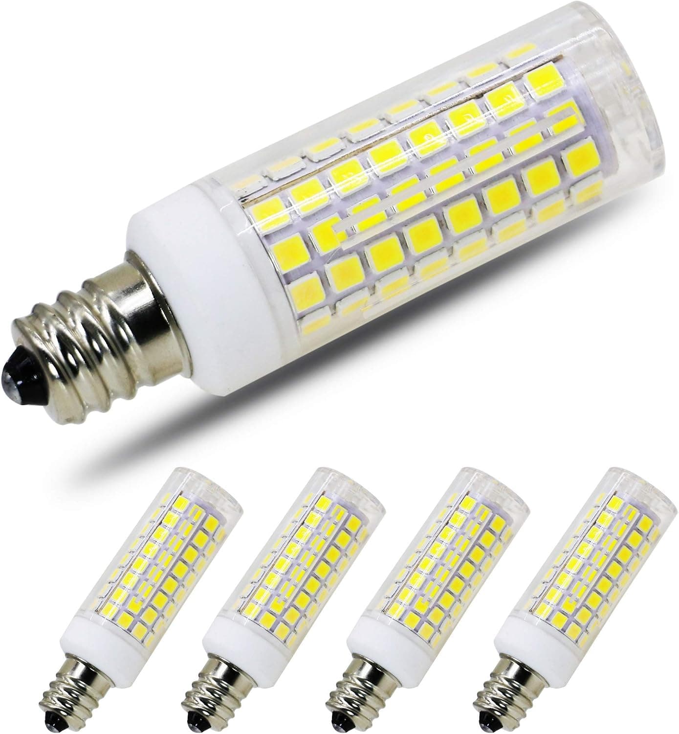 [4-Pack] E12 Led Bulb Candelabra Light Bulbs 8W, 100W (850LM) Equivalent Ceiling Fan Bulbs, Daylight 6000K, LED Chandelier Light Bulbs, LED Candle Bulbs (Base E12) Home Light Fixtures Decorative.…
