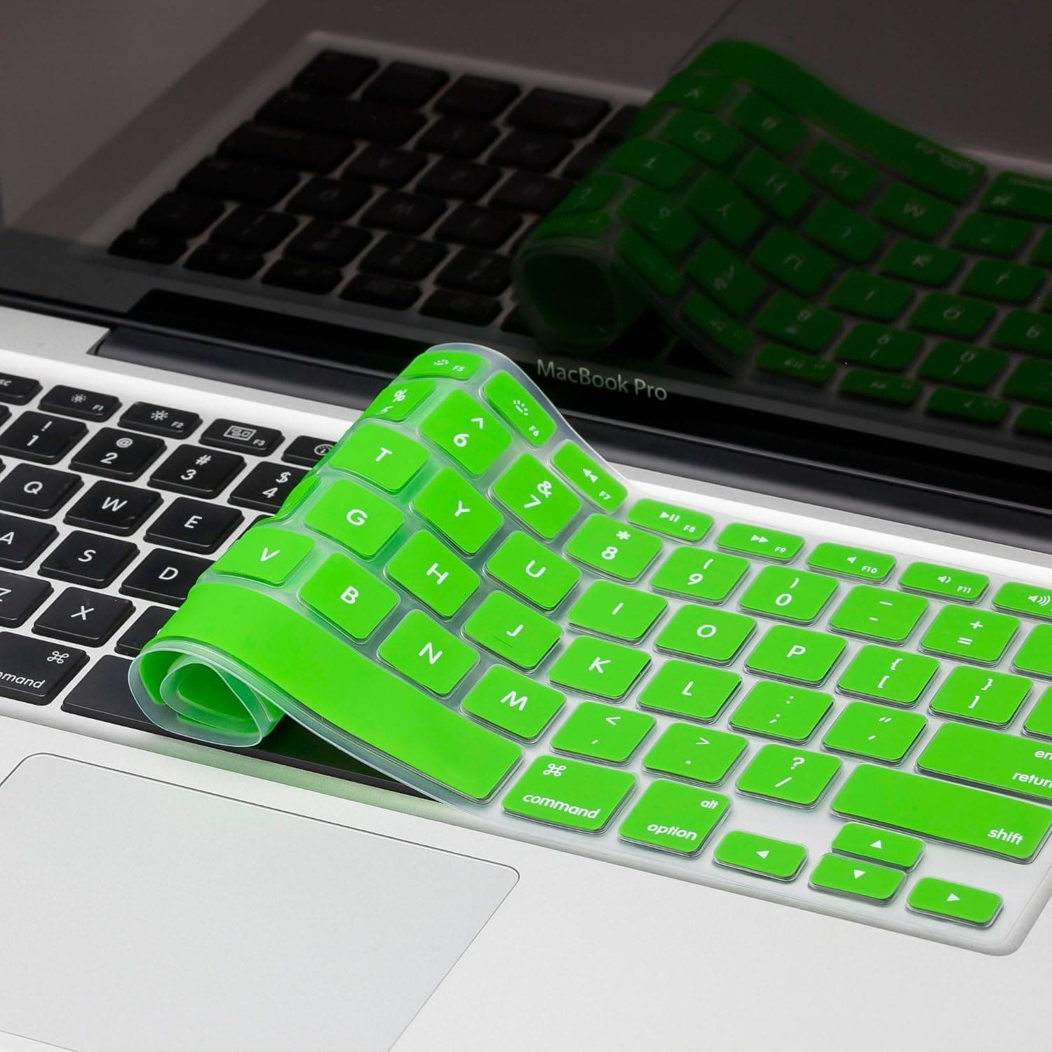 Protective Green Slicone Skin Cover for Apple Wireless Keyboard 2007 to 2011, MacBook Air 13 Up to 2017, Pro 13 15-inch 2011 to Mid 2015