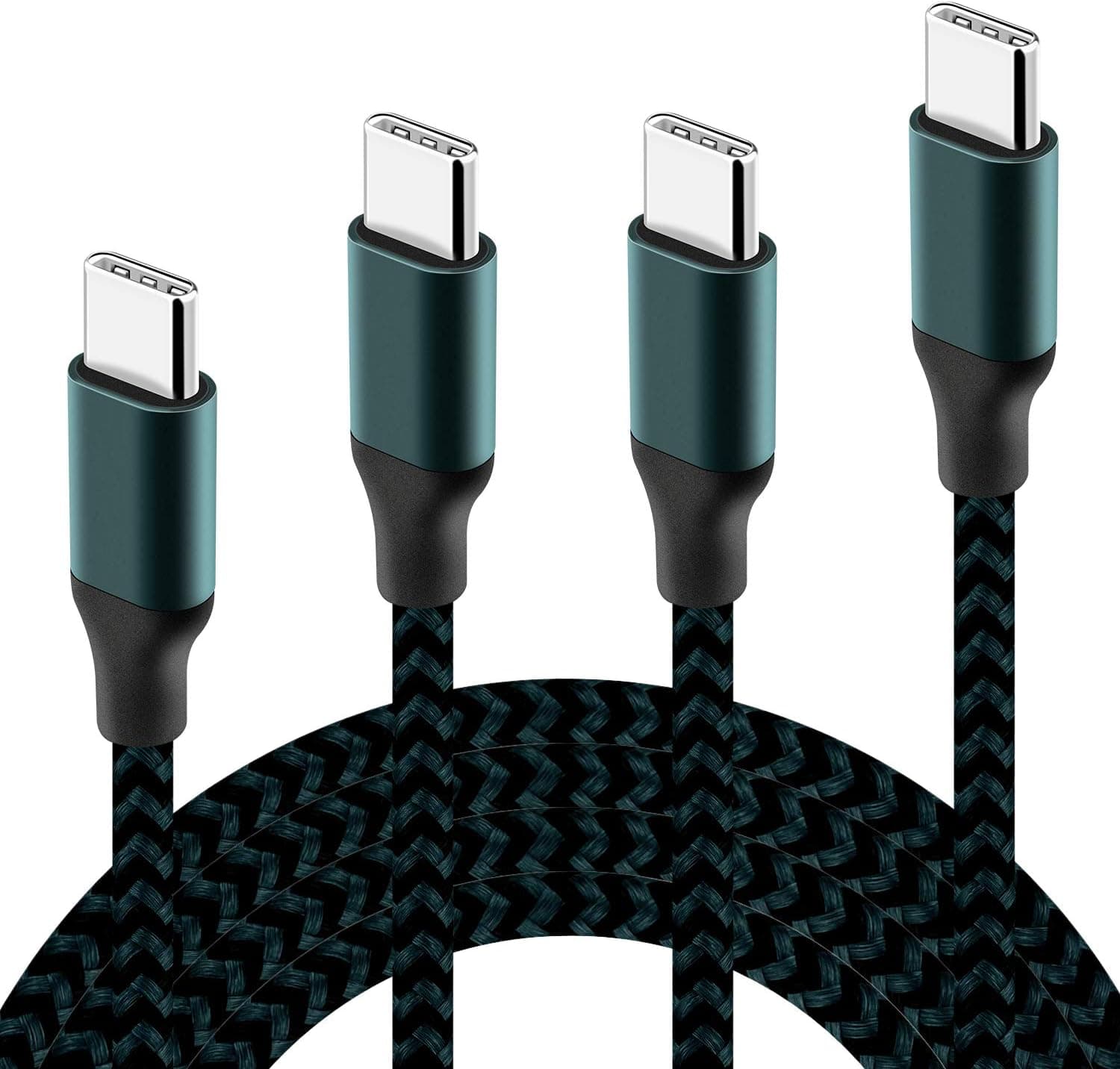 Zcen USB Type C Cable 4Pack 3FT 6FT 6FT 10FT Nylon Braided USB A to USB C Charger Cable Fast Charging Cord for Samsung Galaxy Note 8 S8 Plus LG G5 G6 V30 HTC 10 Nexus 5X/6P,Google Pixel XL - Navy