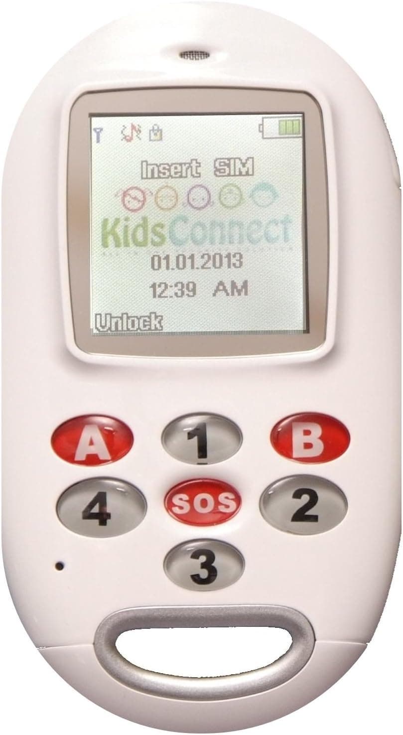 KidsConnect GPS Tracker Cell Phone Wearable for Kids and Children All in One Security Solution, White