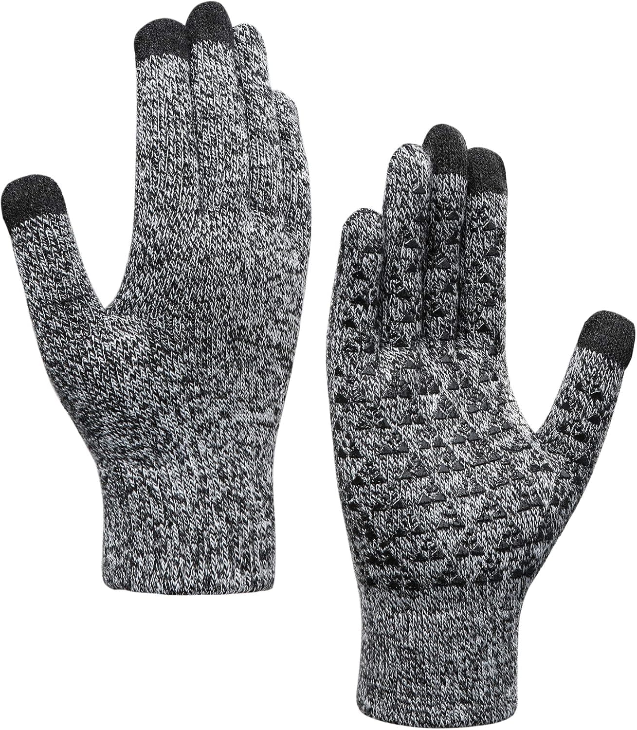 Winter Knit Gloves for Men and Women-Upgraded Touch Screen Anti-Slip - Thermal Soft Lining - Thicken Stretchy Material