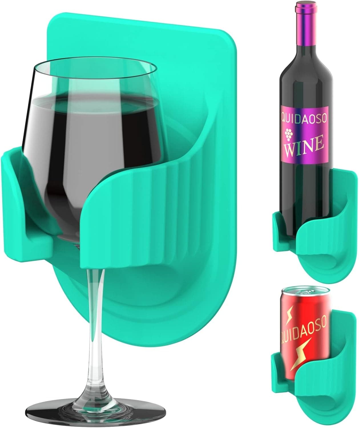 QUIDAOSO Cup Holder,Beer Holder, Wine Holder, Drink Holder for Shower(Bathroom), Multi-Functional Silicon Wine Glass Holder, Wine Gifts (New Green)
