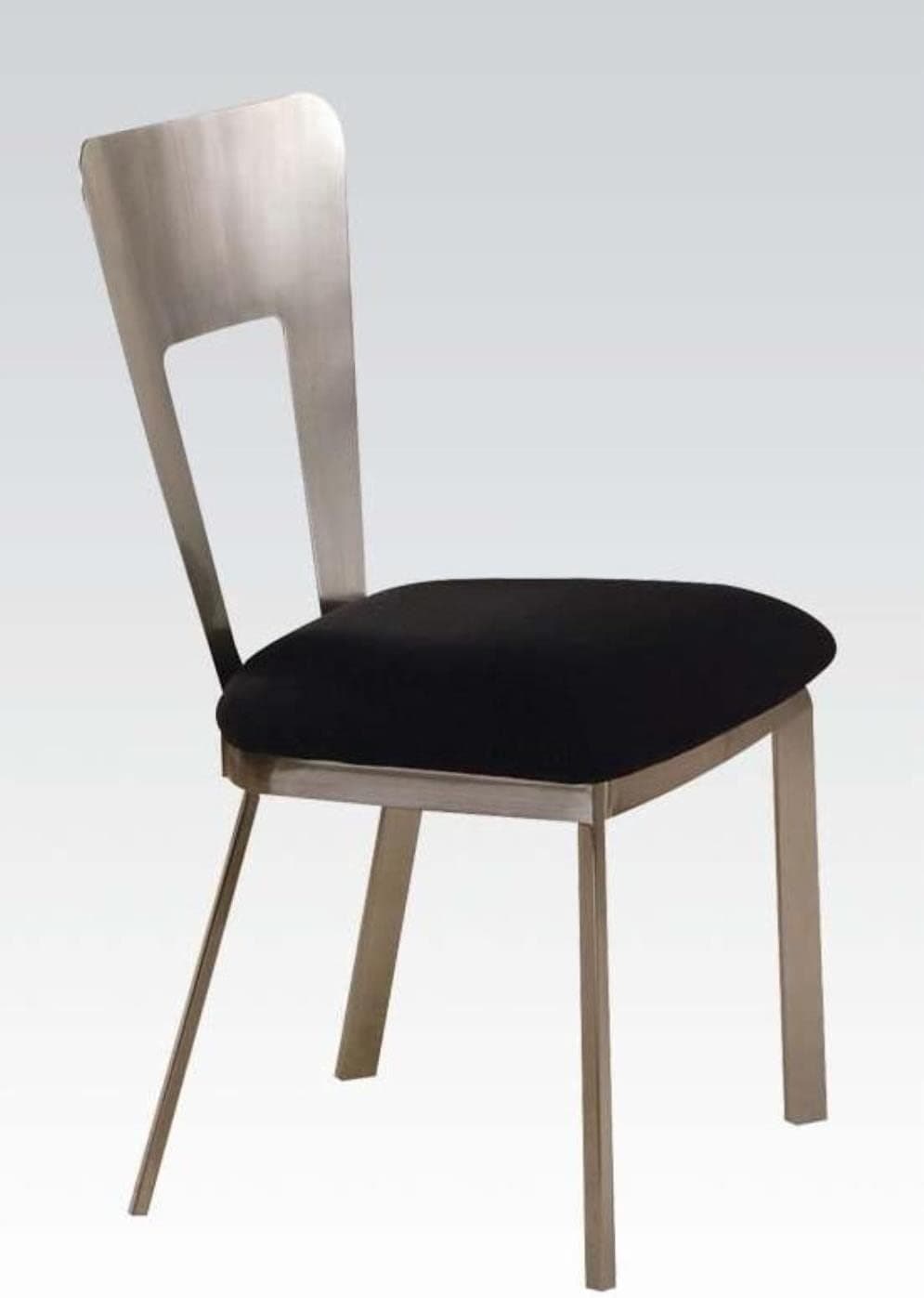 Acme Furniture AC-10093 Dining Chair, Black MFB & Satin Plated