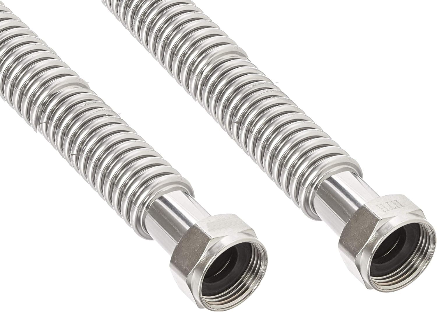 CMI Inc 18” Corrugated Stainless Steel Flexible Water Line 2 Pack, 3/4” FIP X 1” FIP, Water Heater Connector, for Water Heater, Water Softener, Boilers, 18 Inch (18 Inch)