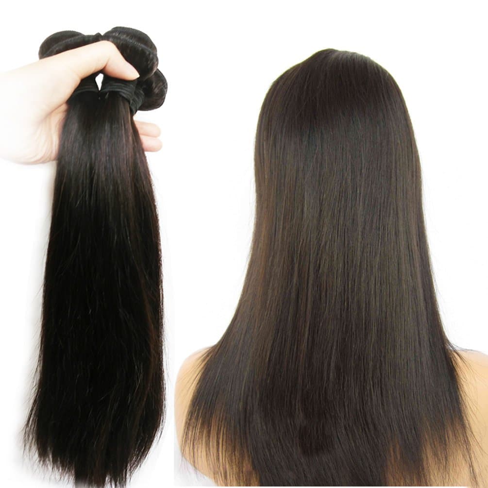 JINREN Brazilian Straight Virgin Hair 1 Bundle 22inch 7A Natural Black Human Hair Weave Unprocessed Virgin Hair Extensions