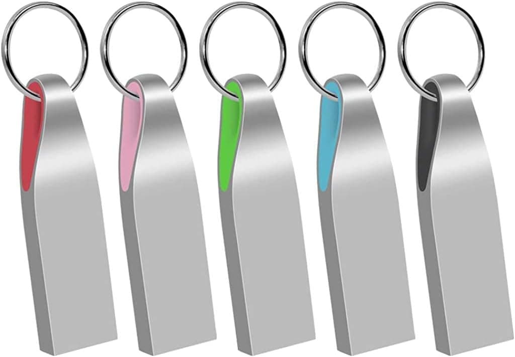 32GB USB Flash Drive 5Pack, AreTop High Speed USB 2.0 Mental Thumb Drive Pendrive Memories USB Memory Sticks for Computers Data Storage Jump Drive Bulk (MixColors, 5PCS Flash Drive Pack)