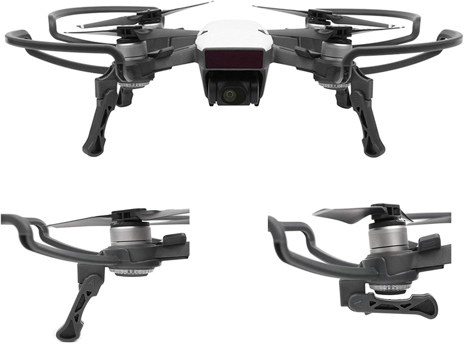 O'woda 2 in 1 Propellers Guard with Foldable Landing Gear for DJI Spark, Quick Release Props Bumper Protective Cover