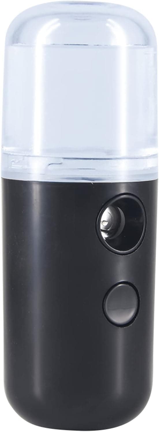 Kingsmile Nano Mist Sprayer,Moisturizing Nano Facial Mister, Portable Mini Nano Mister, Handy Hydrating Sprayer for Eyelash Extensions Skin Care Make Up, 1OZ /30ML Visual Water Tank Black