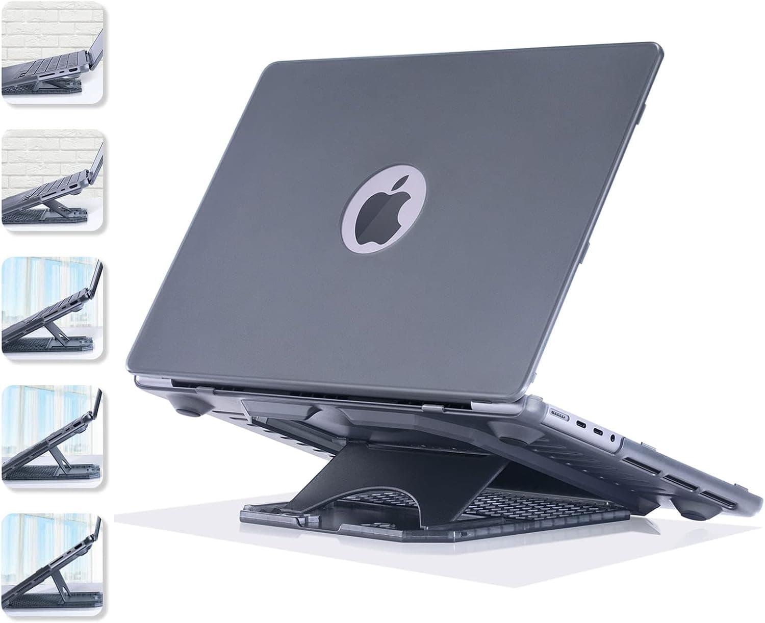 Alapmk Compatible with MacBook Pro 14 inch Case 2021-2023 A2442 A2779 with 5 Angles Kickstand + Protective Cover Hard Shell for MacBook Pro 14 MacBook Pro 14 A2442 A2779 2021-2023,Black