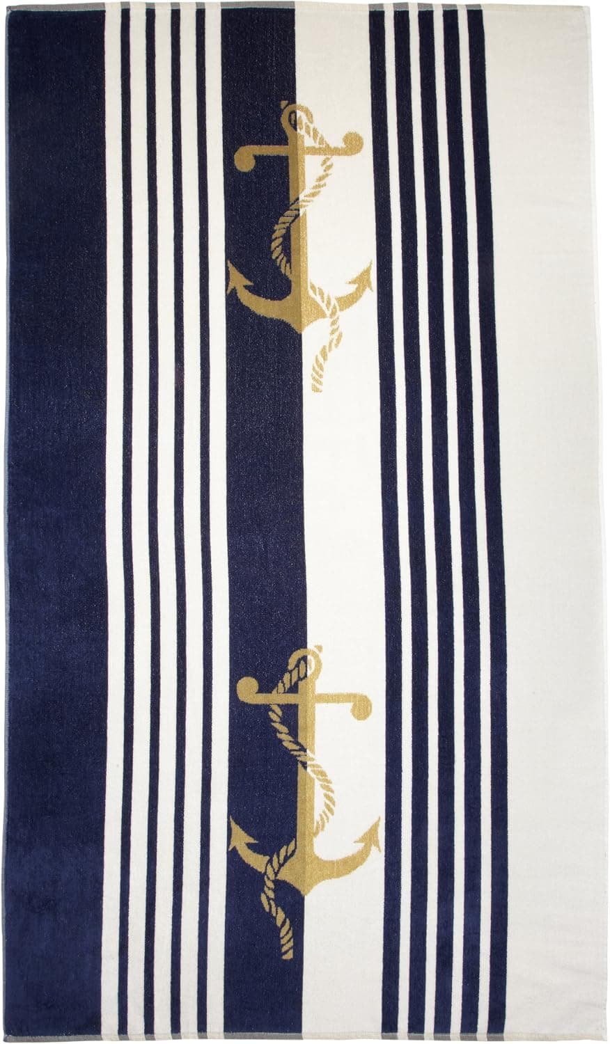 Northpoint Newport Oversized Double Jacquard Plush Velour Beach Towel, 40 by 70-Inch, Anchors