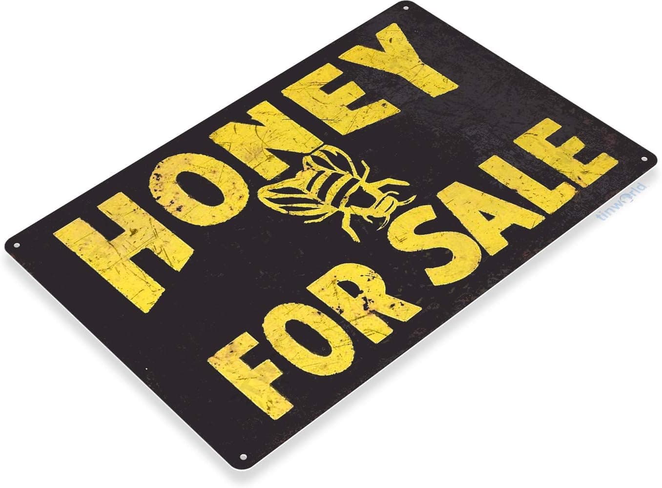 Tinworld TIN Sign 12" x 18" Honey for Sale Kitchen Cottage Bee Farm Rustic Metal Decor B157