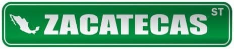 " ZACATECAS ST " STREET SIGN CITY MEXICO
