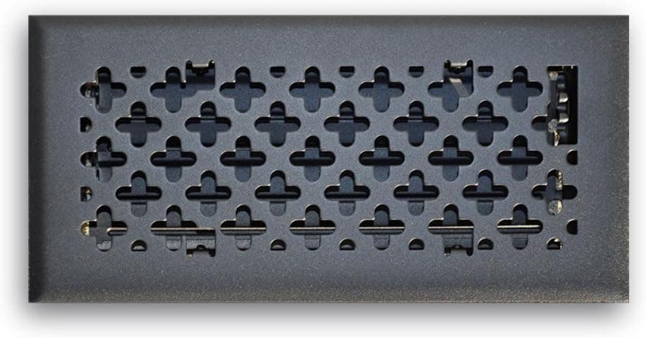 Truaire C165-RMB 04X10(Duct Opening Measurements) Decorative Floor Grille 4-Inch by 10-Inch Retro Couture Floor Diffuser, Matte Black Finish