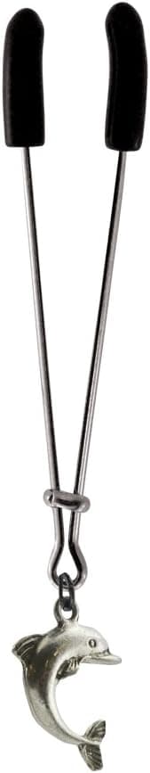 Clit Clamp - Tweezer - Chrome with Dolphin Charm