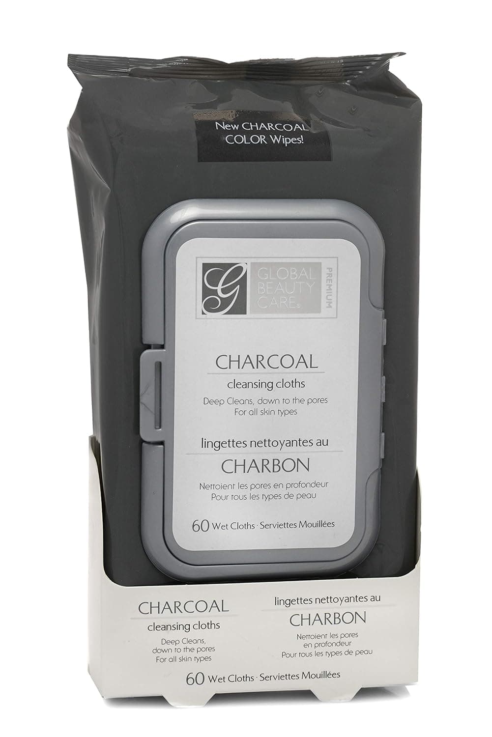 Charcoal Cleansing Cloths 60 Wipes