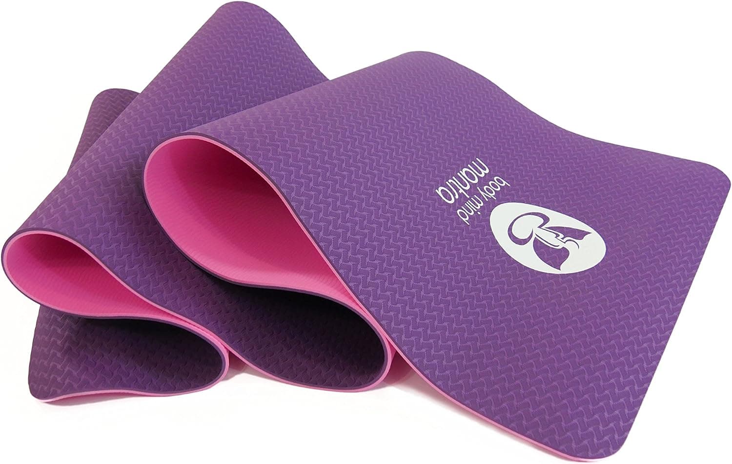 Body Mind Mantra Non Slip TPE Yoga Mat, High Density, Size: 24''x72'' Thickness:6mm with Carry Strap for Hot Yoga Pilate Gymnastics Eco-Friendly, Safe, Non Toxic